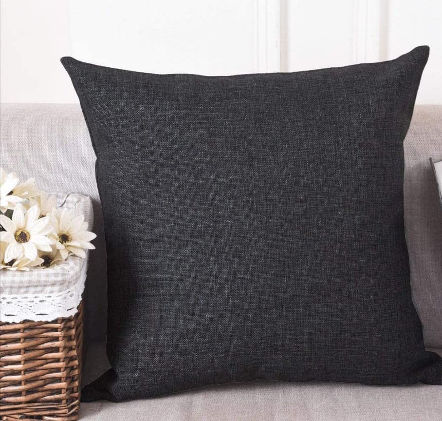 Black Jute Cushion Cover