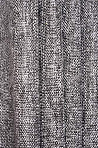 Grey Jute Window Curtains Set of 2 Panels