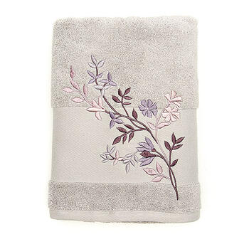Silver Embroidered Luxury Bath Towel