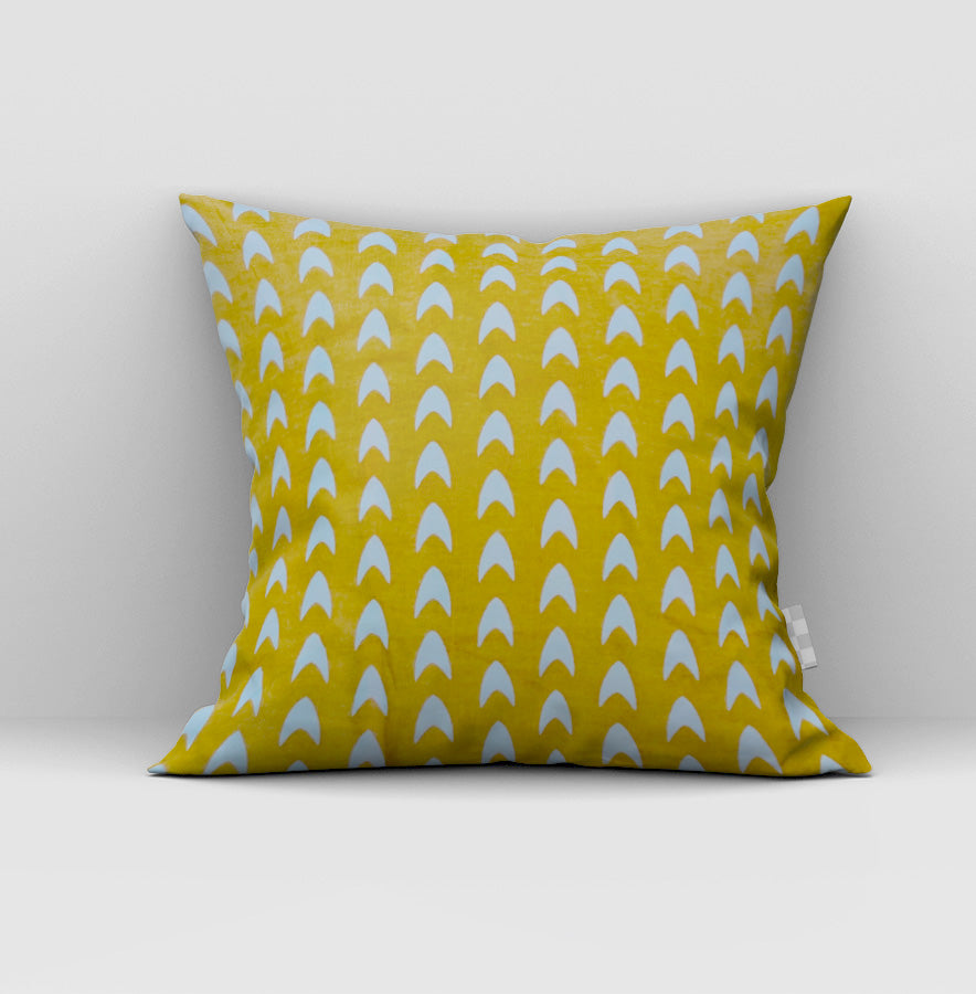 Yellow Printed Kids Room Cushion Cover