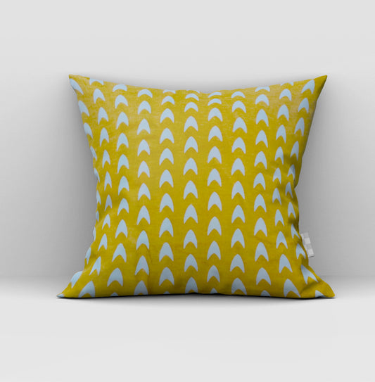 Yellow Printed Kids Room Cushion Cover