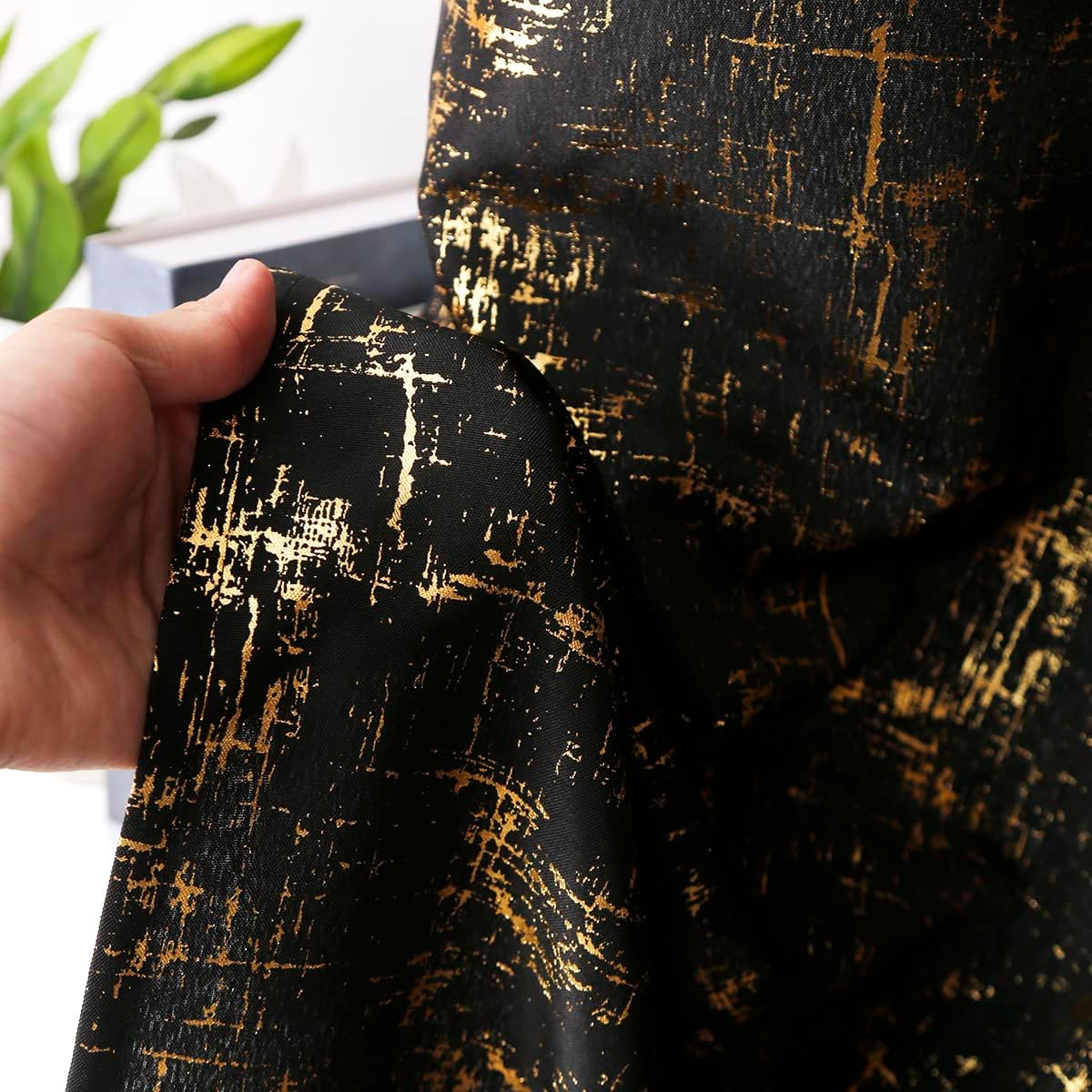 Black Foil Printed Premium Quality Eyelet Curtains