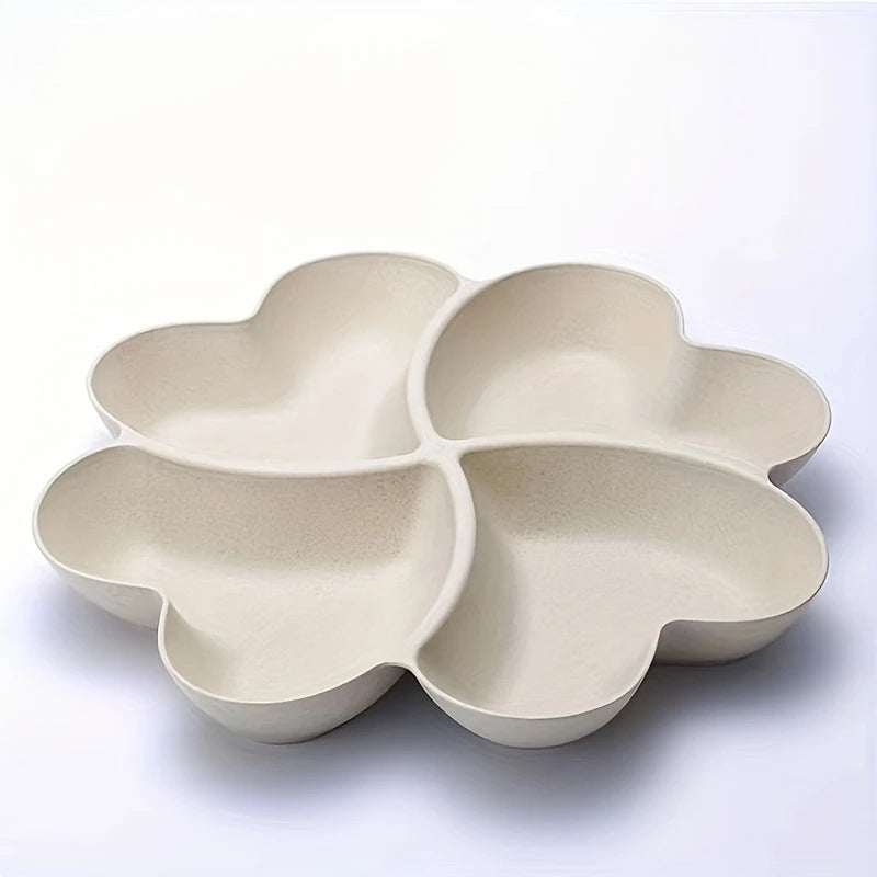 Heart-Shaped Divided Fruit Tray - Reusable Snack & Dessert Platter - 1 Pc