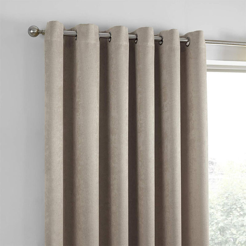 Fusion Textured Fabric Eyelet Curtain - Single Panel