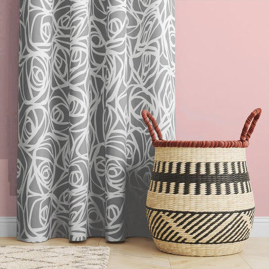 Abstract Pattern Duck Cotton Eyelet Curtain