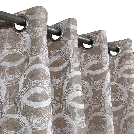 Beige Premium Quality Shanghai Silk Eyelet Curtain - Single Panel (52x95 inch)