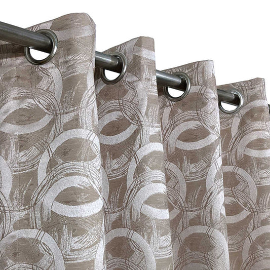 Beige Premium Quality Shanghai Silk Eyelet Curtain - Single Panel (52x95 inch)