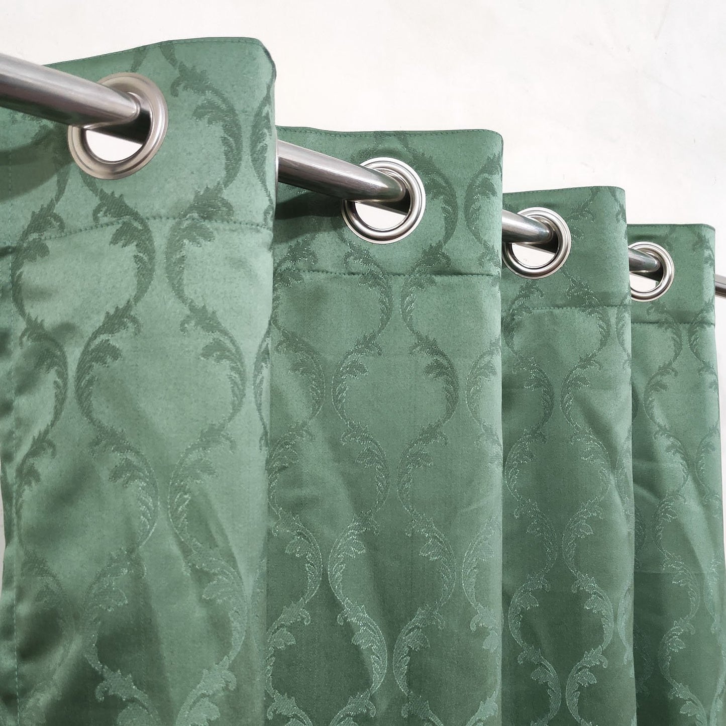 Green Shanghai Grommet Window Curtain