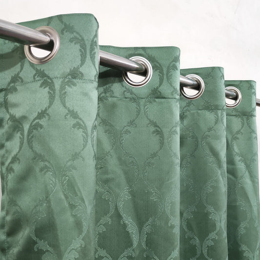 Green Shanghai Grommet Window Curtain