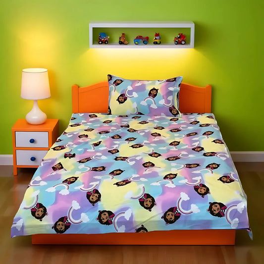 Gabby Doll Printed Kids Single Bedsheet Set