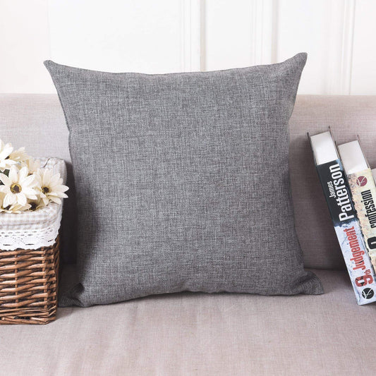 Grey Thick Jute Cushion Cover