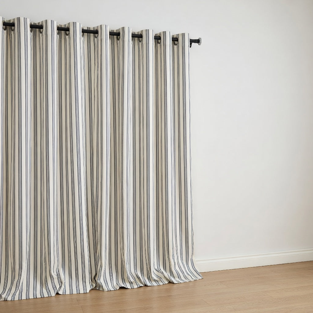 Premium Duck Cotton Striped Eyelet Curtain