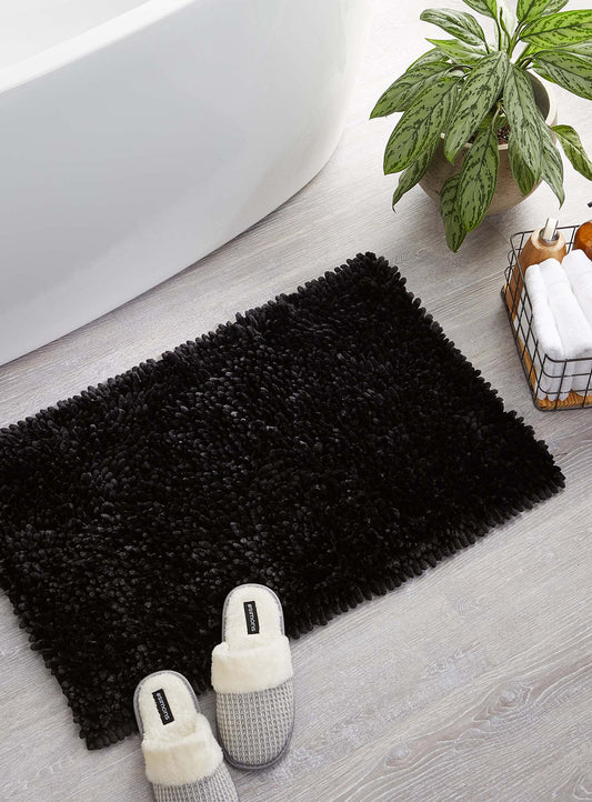Black Absorbent, Non Slip, Thick & Soft, Bath Mats for Bathroom