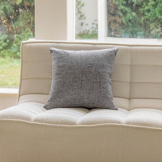 Premium Ash Grey Textured Jute Cushion Cover