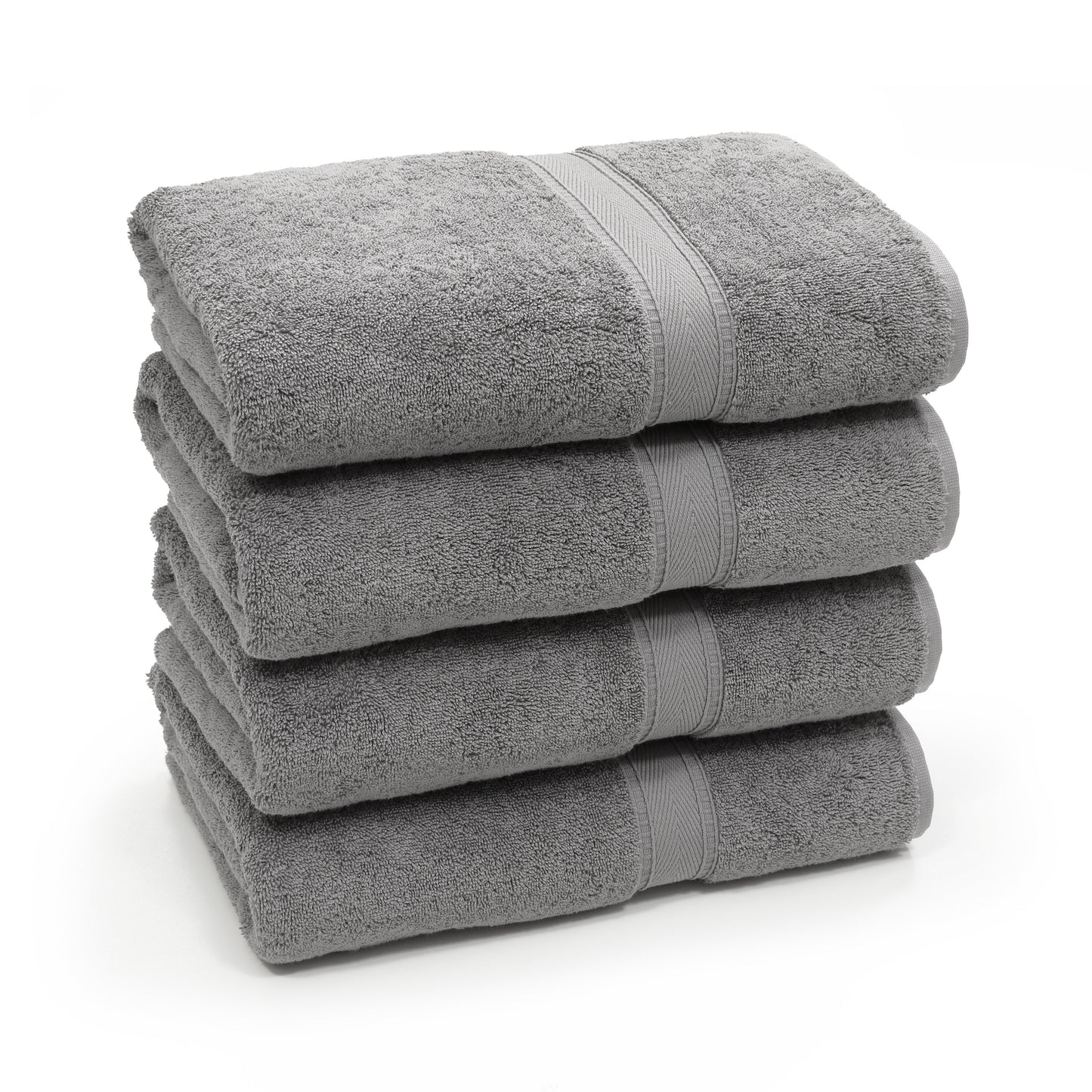 Grey 100% Egyptian Cotton Towel Set – 4 Premium Bath Towels