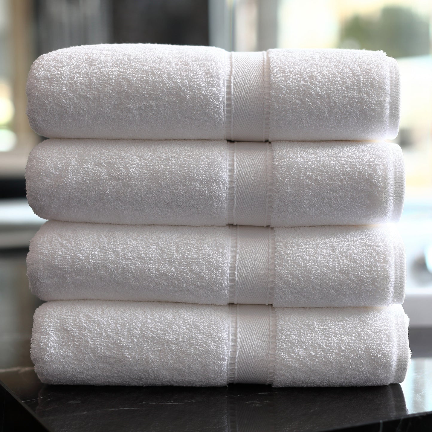 White 100% Egyptian Cotton Towel Set – 4 Premium Bath Towels