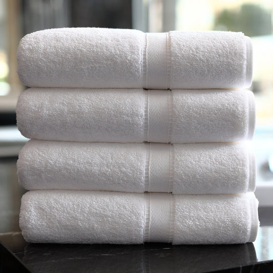 White 100% Egyptian Cotton Towel Set – 4 Premium Bath Towels