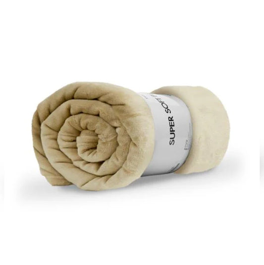 Luxuriously Soft Beige Velvet Fleece Blankets For Gentle weather