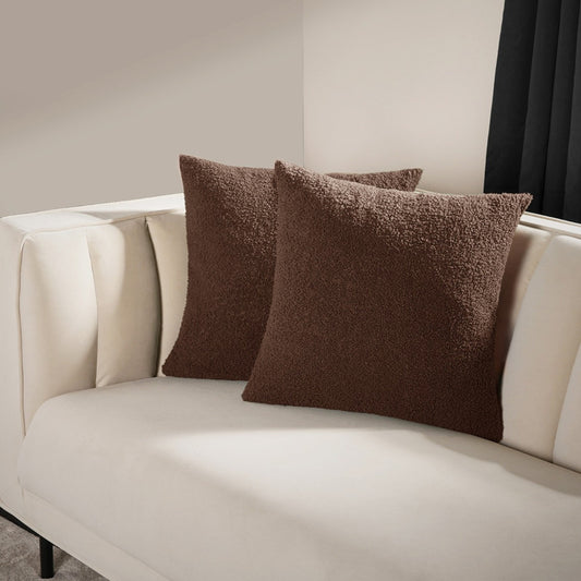 Brown Soft Boucle Cushion Covers - 2 Pc's