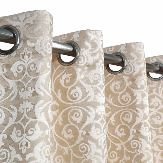 Cream High Quality Eyelet Curtain - Single Panel