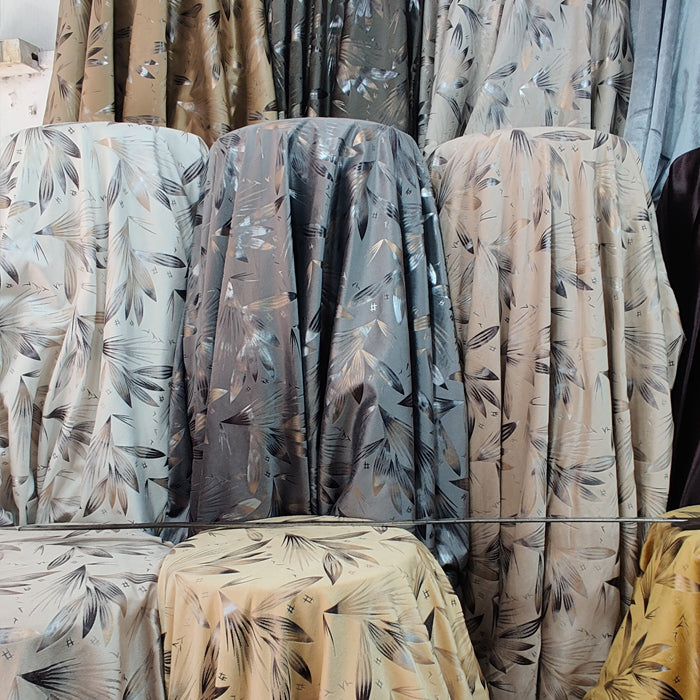 Elegant Black & Gold Leaf Curtain Panel