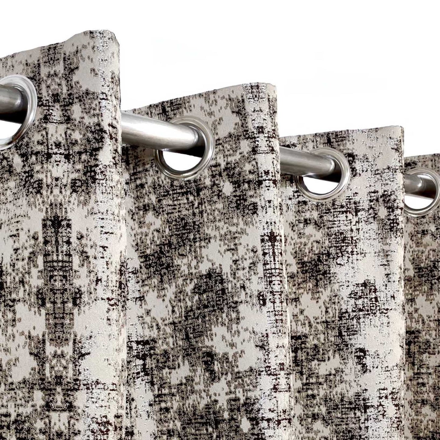 Brown & Gold Custom Designer Viscose Drapery Panel