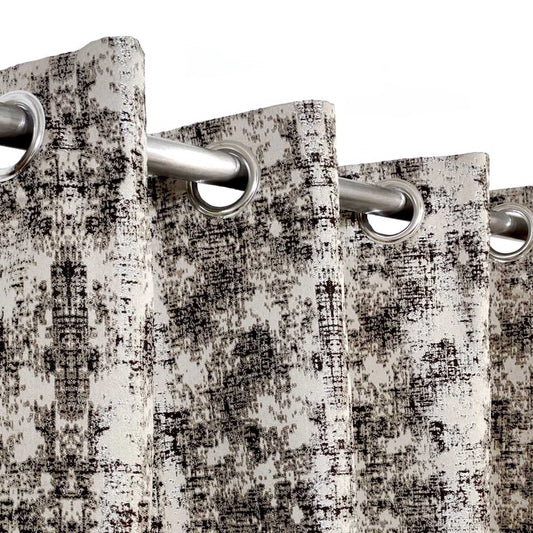 Brown & Gold Custom Designer Viscose Drapery Panel