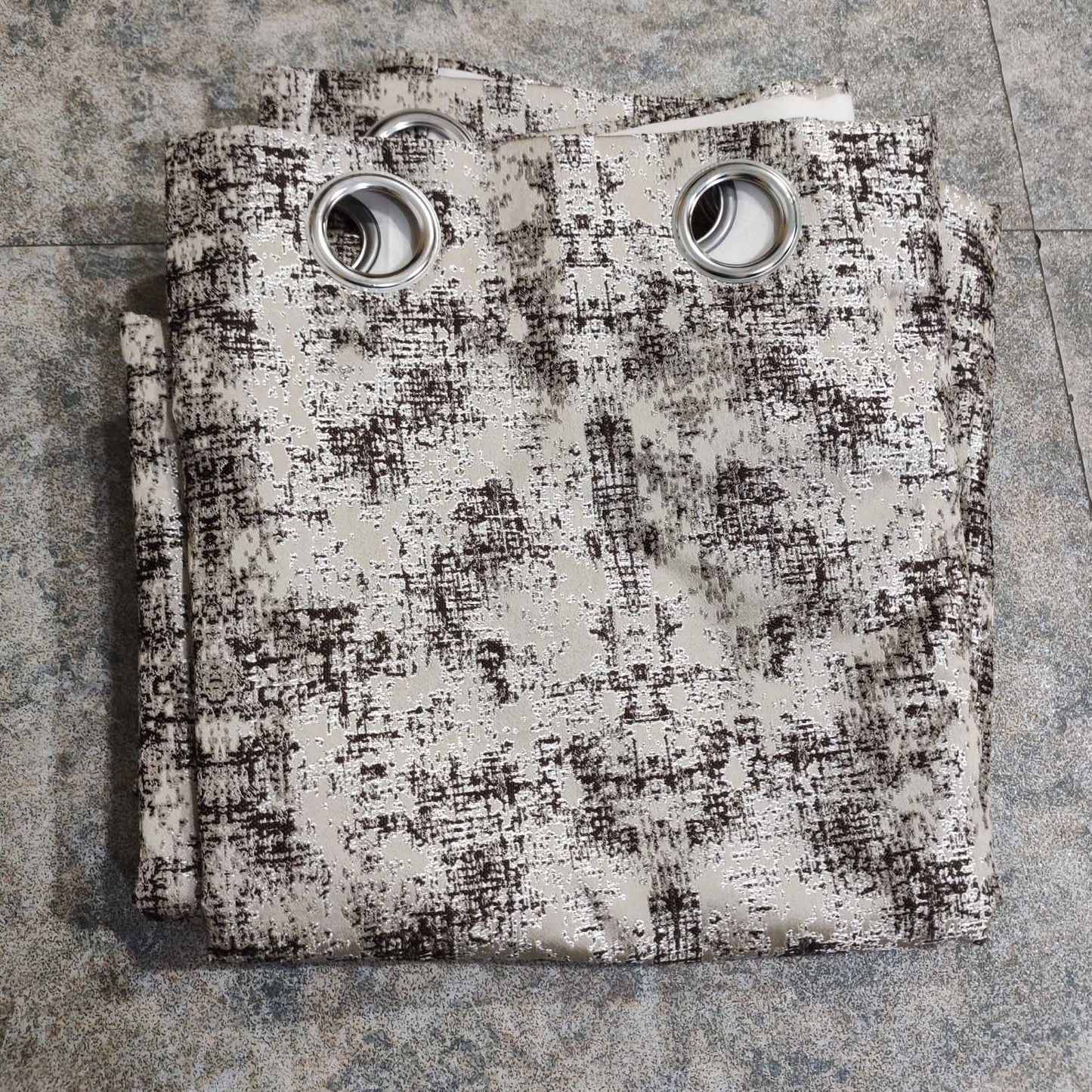 Brown & Gold Custom Designer Viscose Drapery Panel