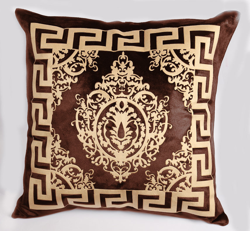 Dark Brown Decorative Room Sofa Velvet Cushion Cover