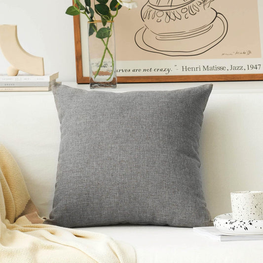 Premium Dark Grey Textured Jute Cushion Cover