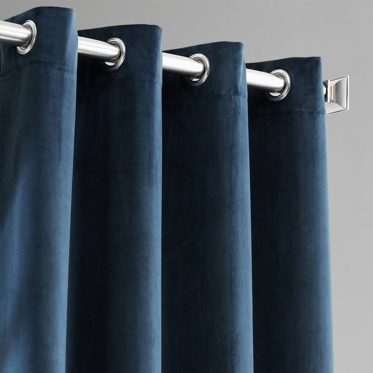 Imported Velvet Eyelet Pair of Curtains