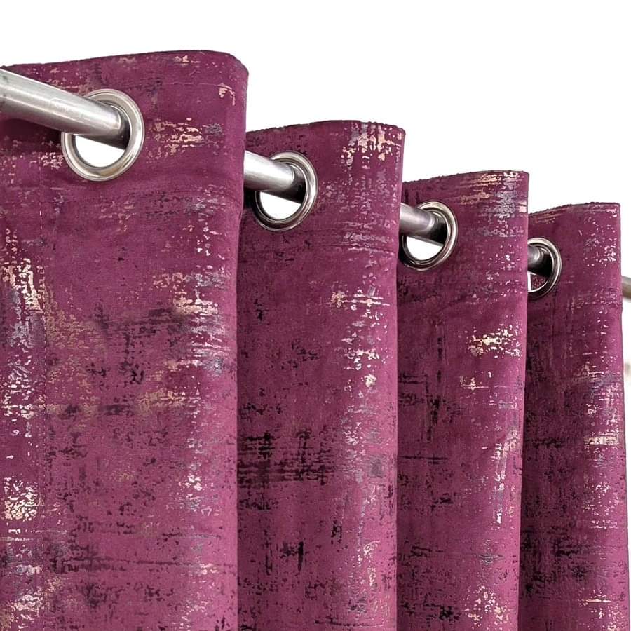 Hot Pink Textured Velvet Curtain