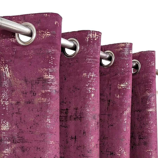 Hot Pink Textured Velvet Curtain