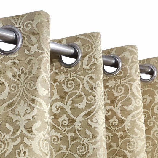 Golden Brown High Quality Eyelet Curtain - Single Panel