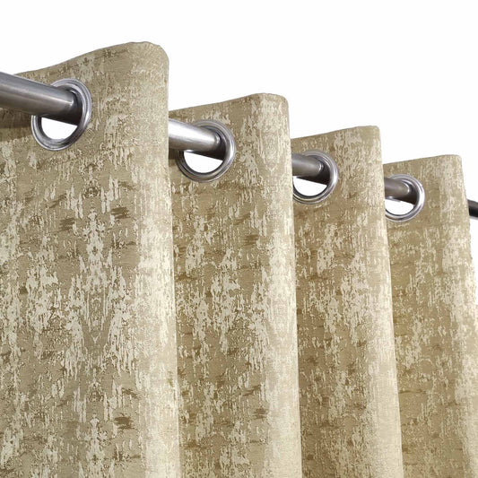 Golden Brown High Quality Eyelet Curtain - Single Panel