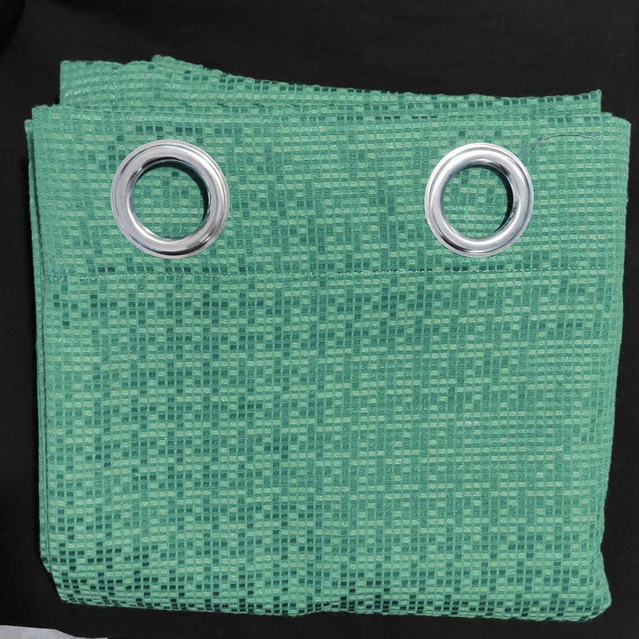 Green Jacquard Eyelet Curtain