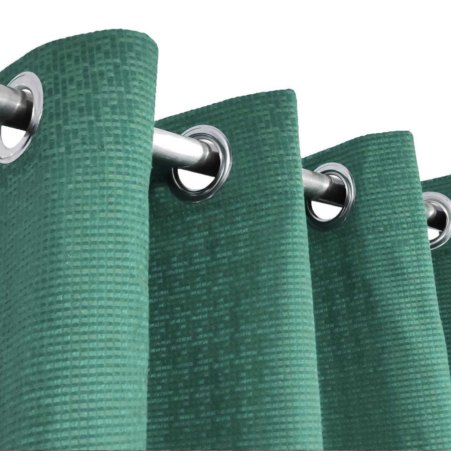 Green Jacquard Eyelet Curtain