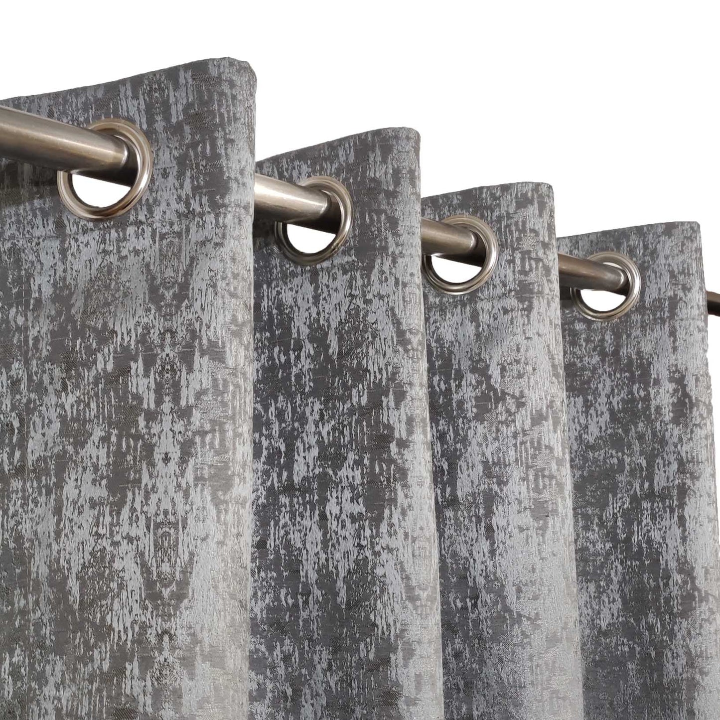 Grey High Quality Eyelet Curtain - Single Panel