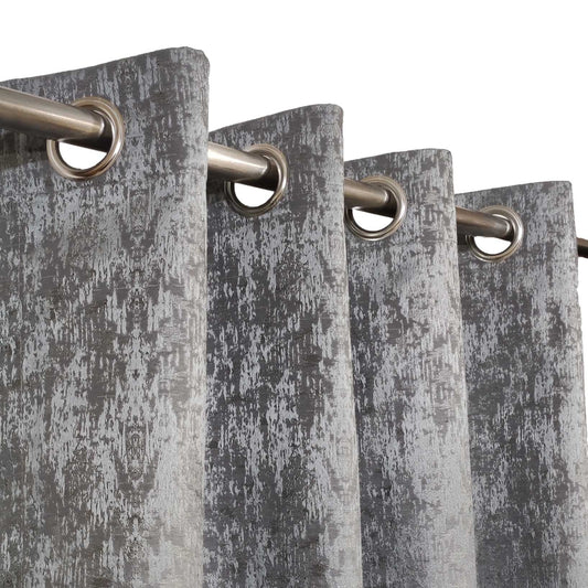 Grey High Quality Eyelet Curtain - Single Panel
