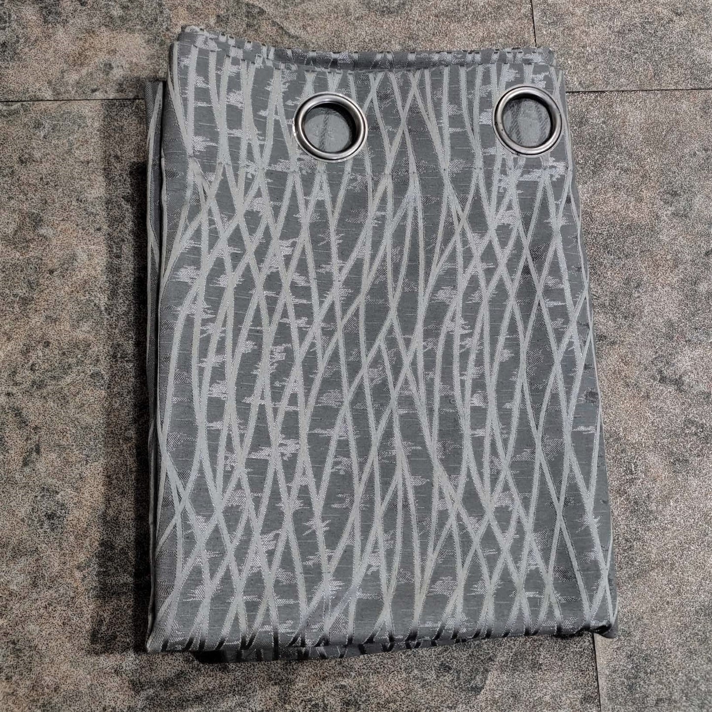 Grey High Quality Eyelet Curtain - Single Panel