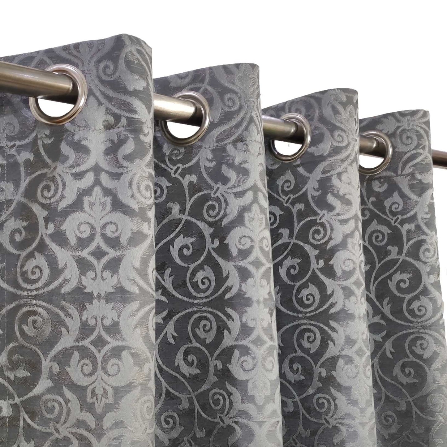 Grey High Quality Eyelet Curtain - Single Panel