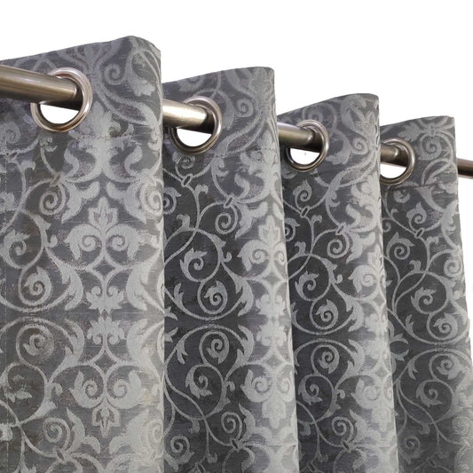 Grey High Quality Eyelet Curtain - Single Panel