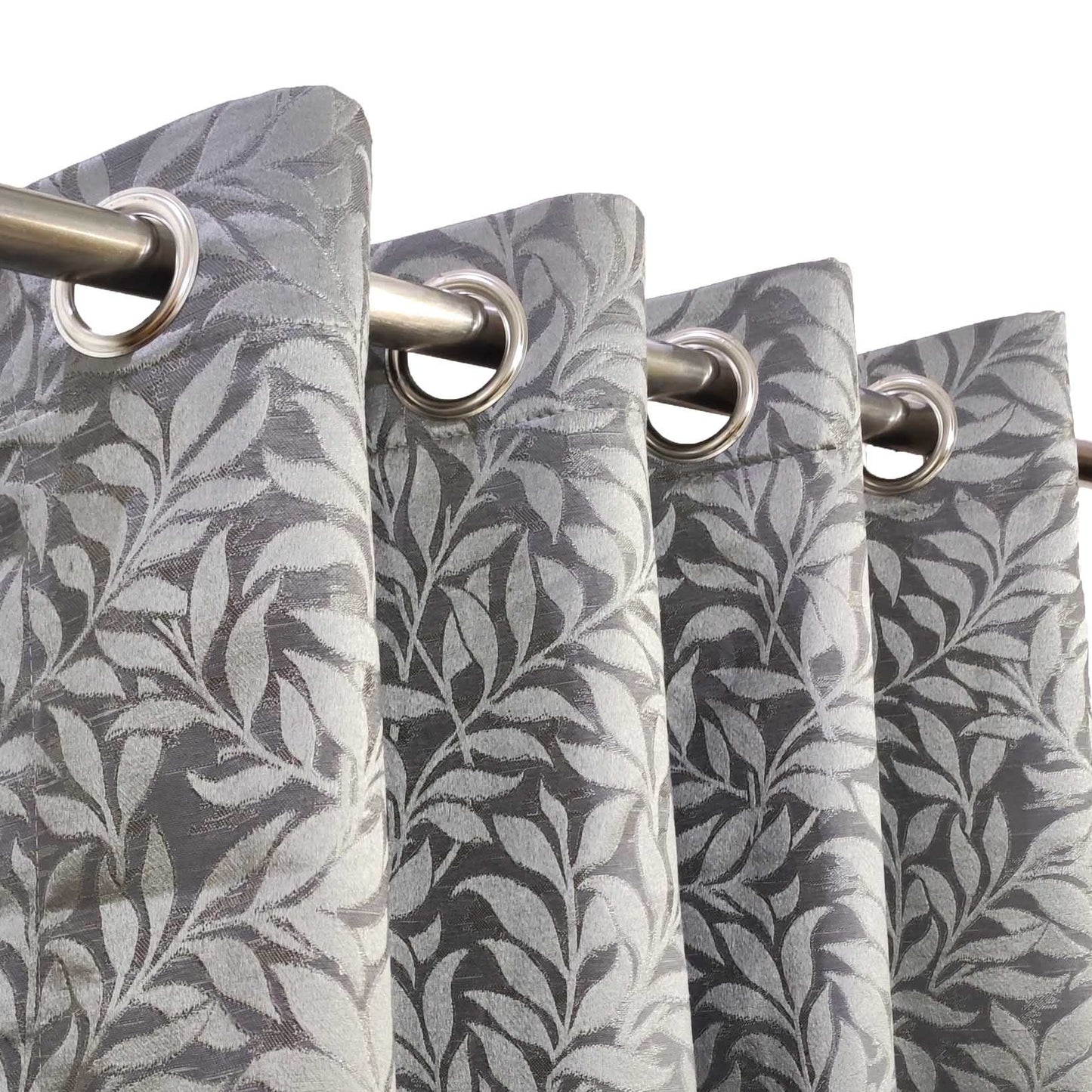 Grey High Quality Eyelet Curtain - Single Panel