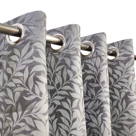 Grey High Quality Eyelet Curtain - Single Panel