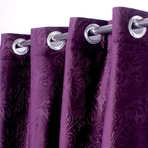 Luxurious Purple Self-Embossed Velvet Curtains – Soft, Stylish & Long-Lasting