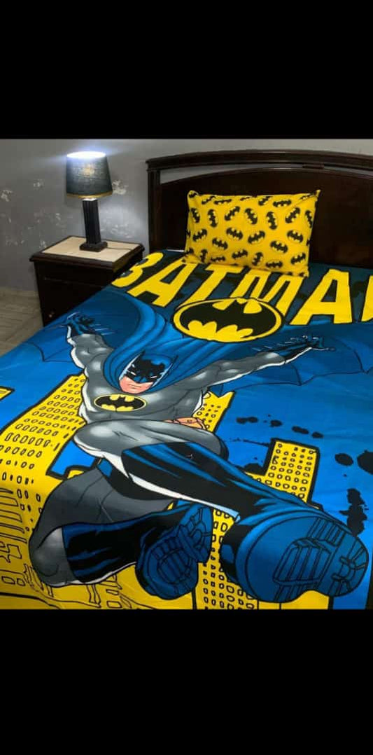 Batman Printed Kids Single Bedsheet Set