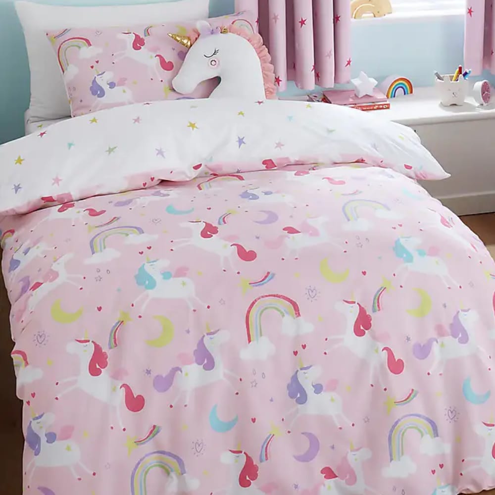 Dancing Unicorns Printed Kids Single Bedsheet Set