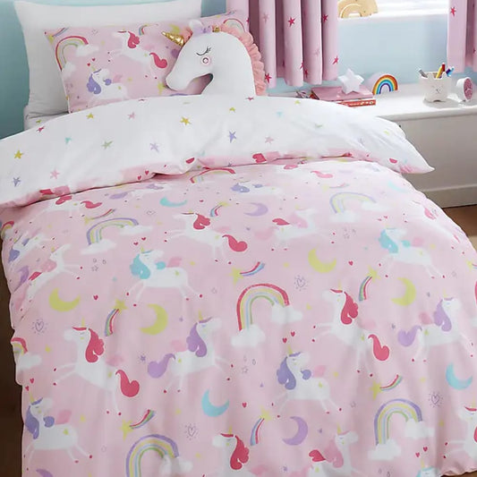 Dancing Unicorns Printed Kids Single Bedsheet Set