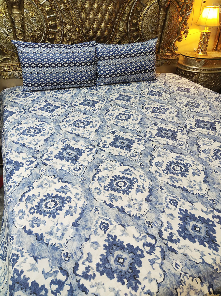 3 Pc's Pure Cotton Bed Sheet Set