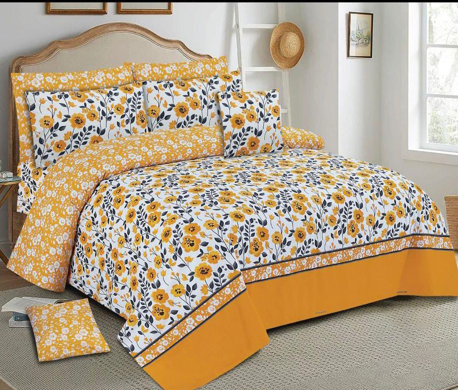 3 Pc's Cotton King Size Bed Sheet Set